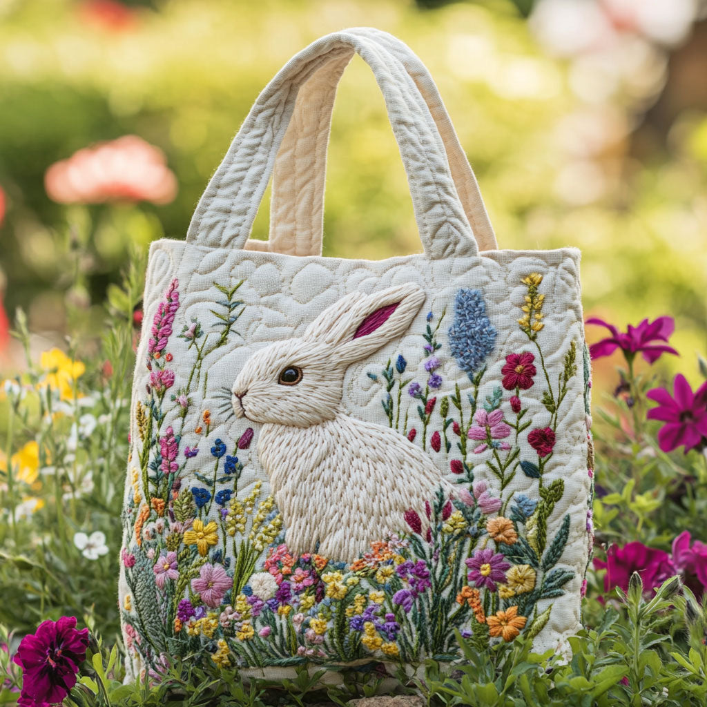 Handgemachte Tasche – Hase im Garten
