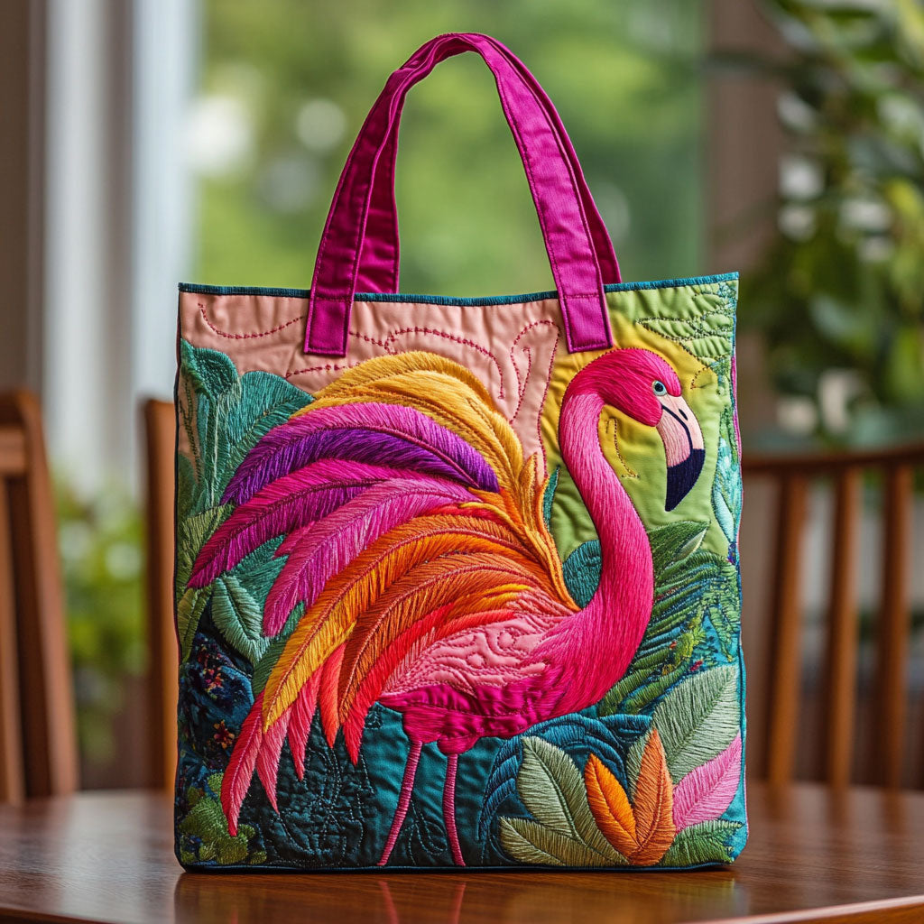 Handgemachte Tasche – Regenbogenflamingo