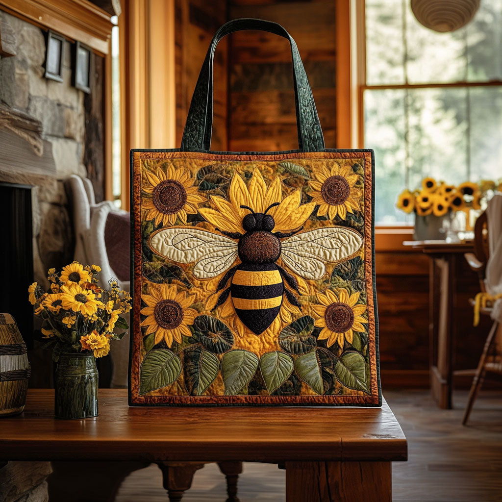 Handgemachte Tasche – Sonnenblume und Biene