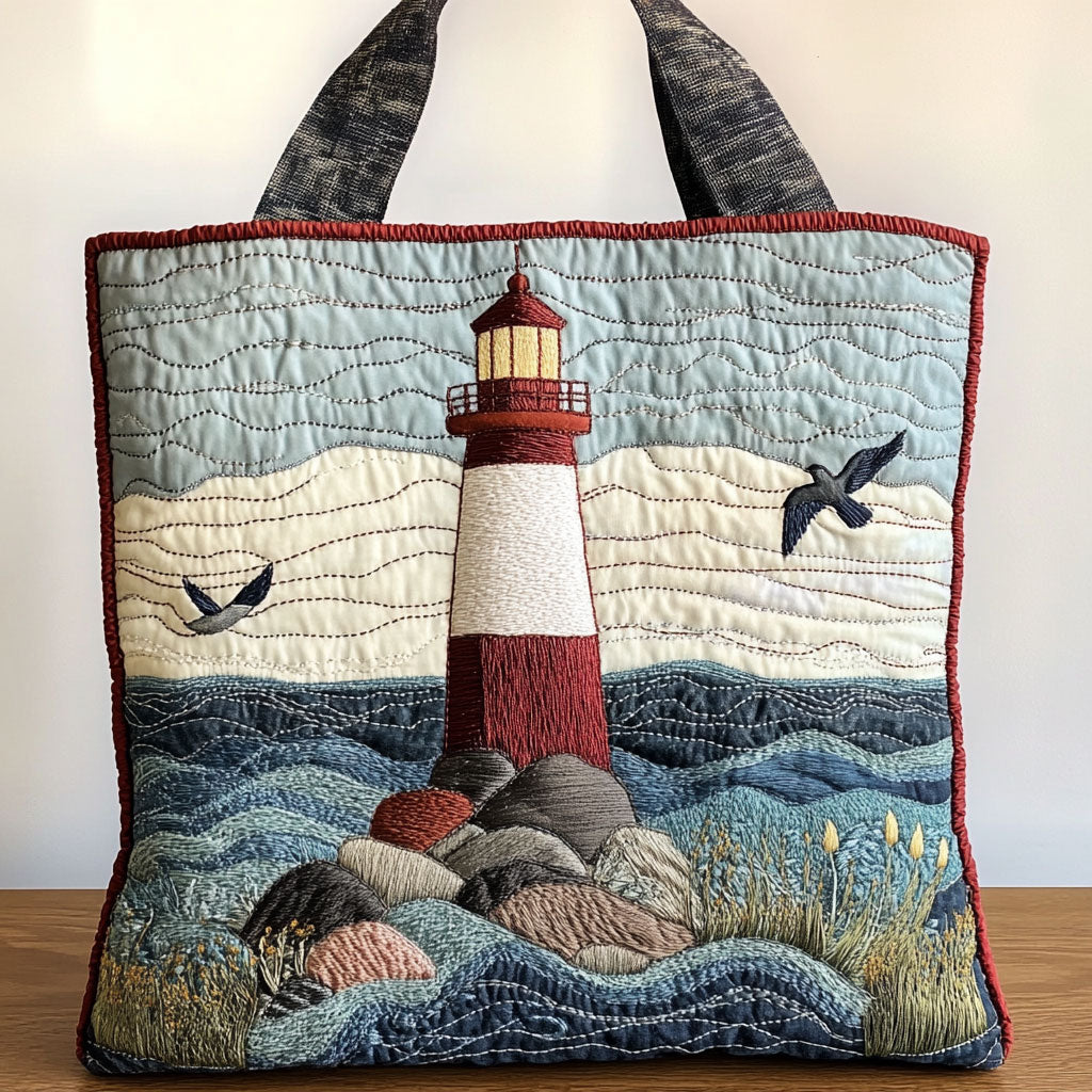 Handgemachte Tasche – Leuchtturm an der Küste