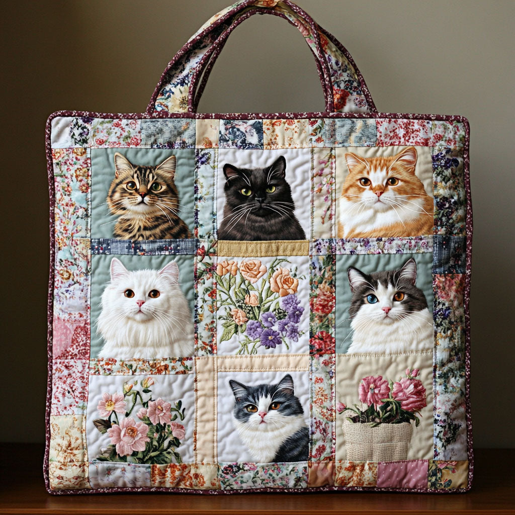 Handgemachte Tasche – Gemütliche Blumenkatze