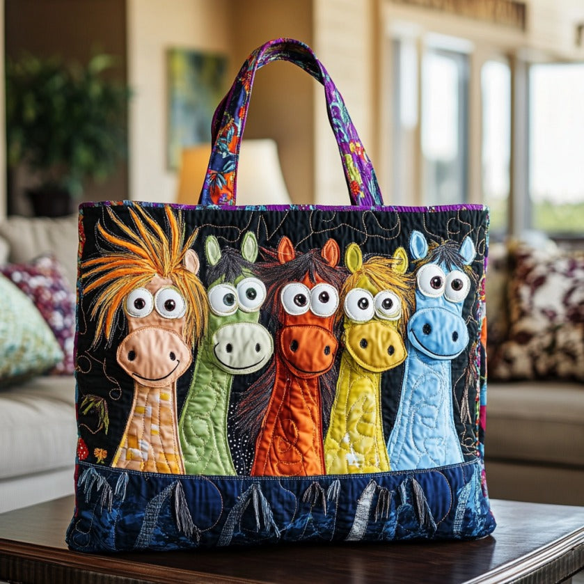 Handgemachte Tasche – Farbenfrohe Pferde