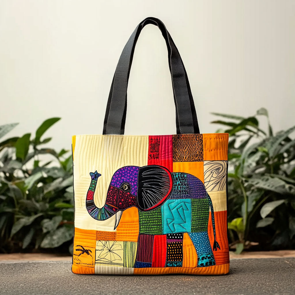 Handgemachte Tasche – Farbenfroher Elefant