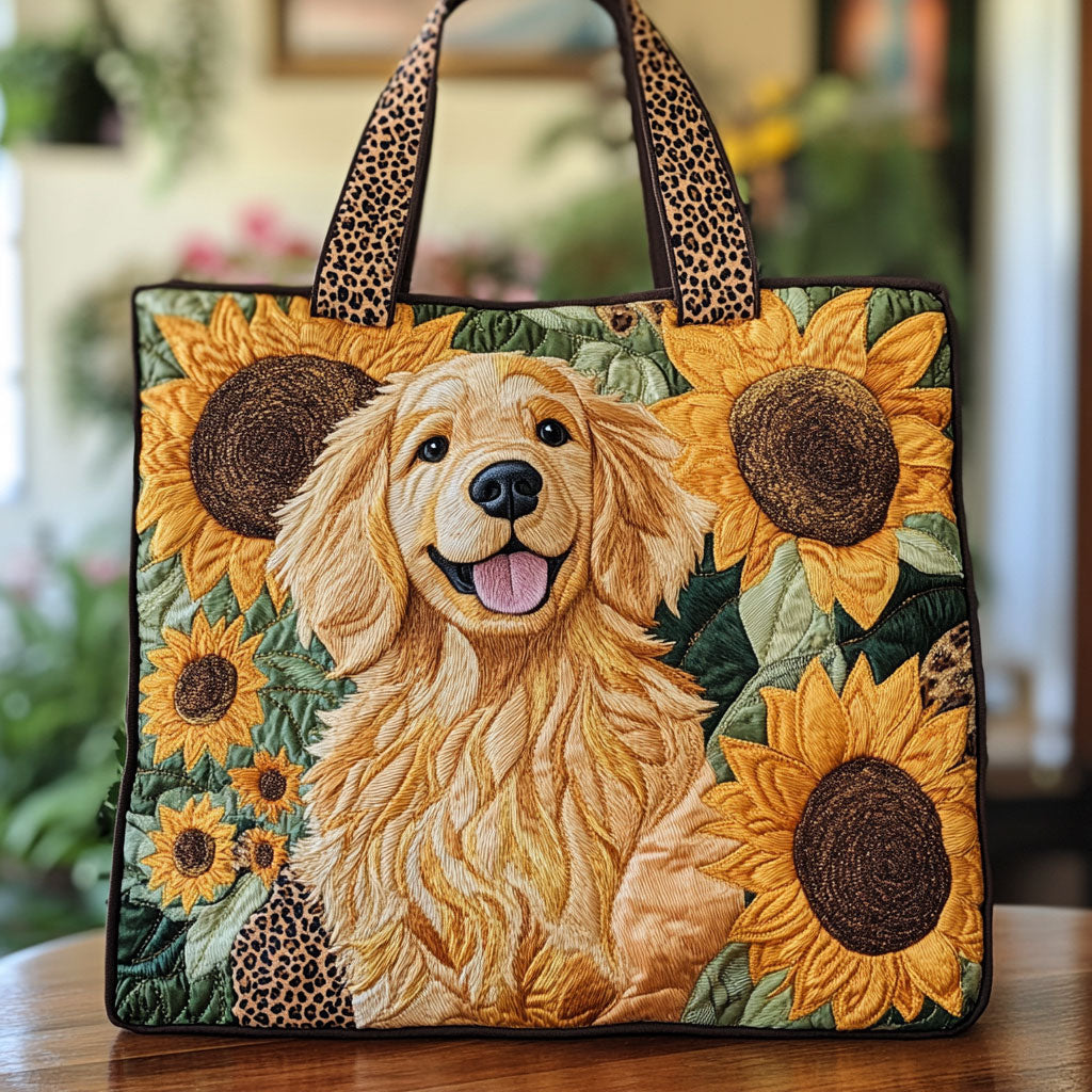 Handgemachte Tasche – Goldene Sonnenblumen-Liebe