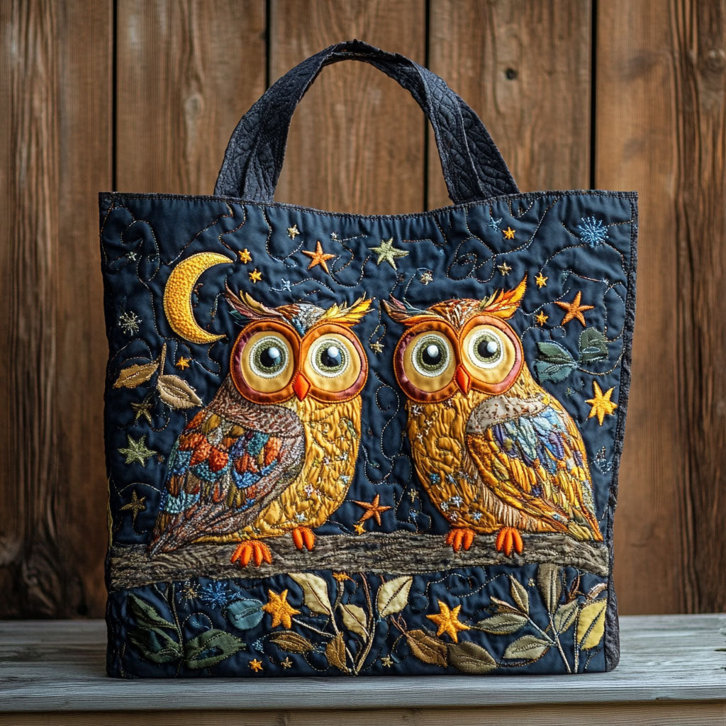 Handgemachte Tasche – Eulen im Mondschein