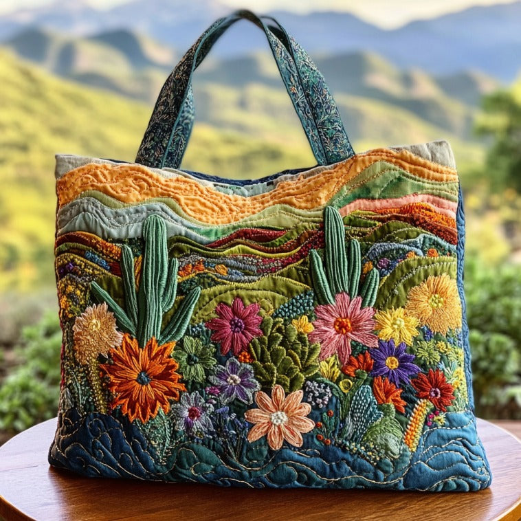 Handgemachte Tasche – Blühender Kaktus