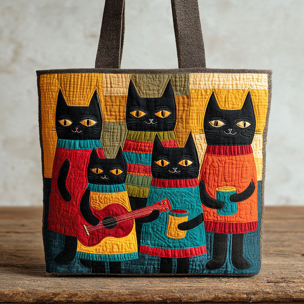 Handgemachte Tasche – Munteres Katzenorchester