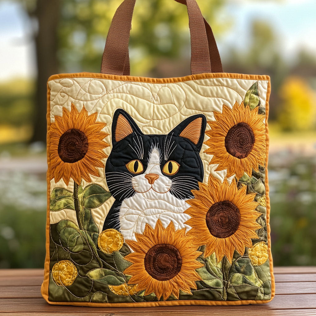 Handgemachte Tasche – Katze unter Blumen