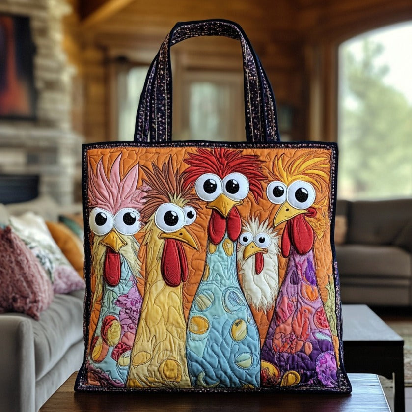 Handgemachte Tasche – Fröhliche Hühnerschar