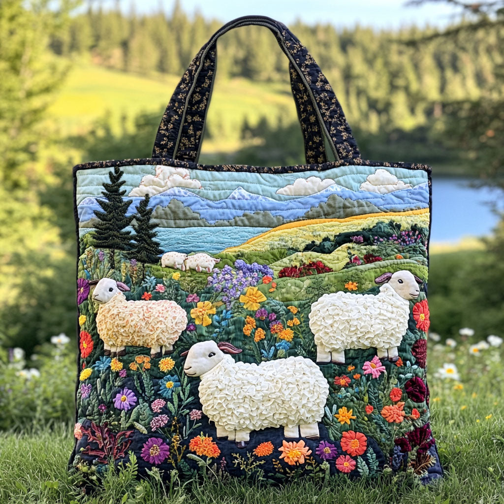 Handgemachte Tasche – Schaf am Wiesensee