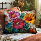 Strahlende Bunte Blumen Kissenbezug