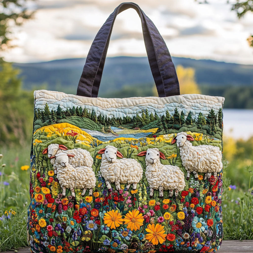 Handgemachte Tasche – Schaf auf Hügelhang