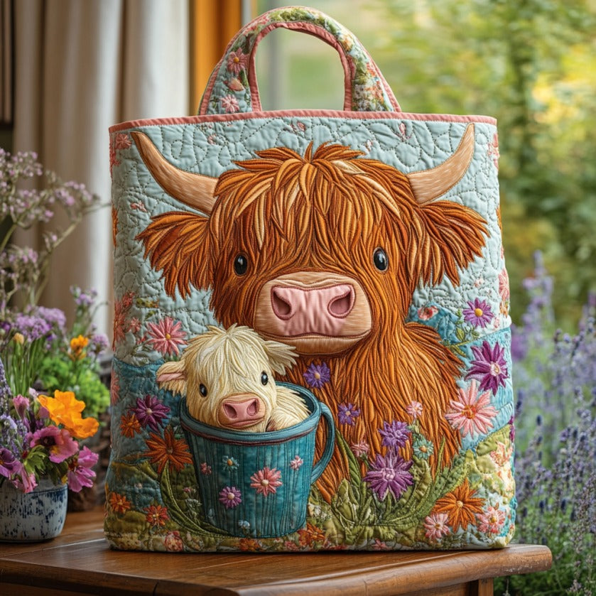 Handgemachte Tasche – Highland-Kuh im Eimer