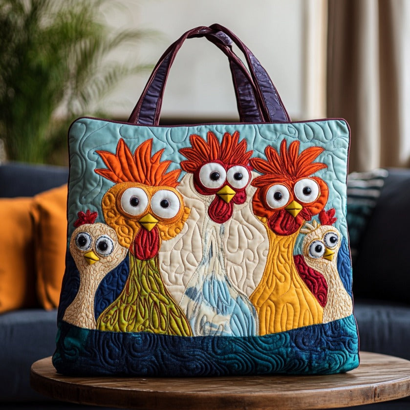 Handgemachte Tasche – Muntere Hühner