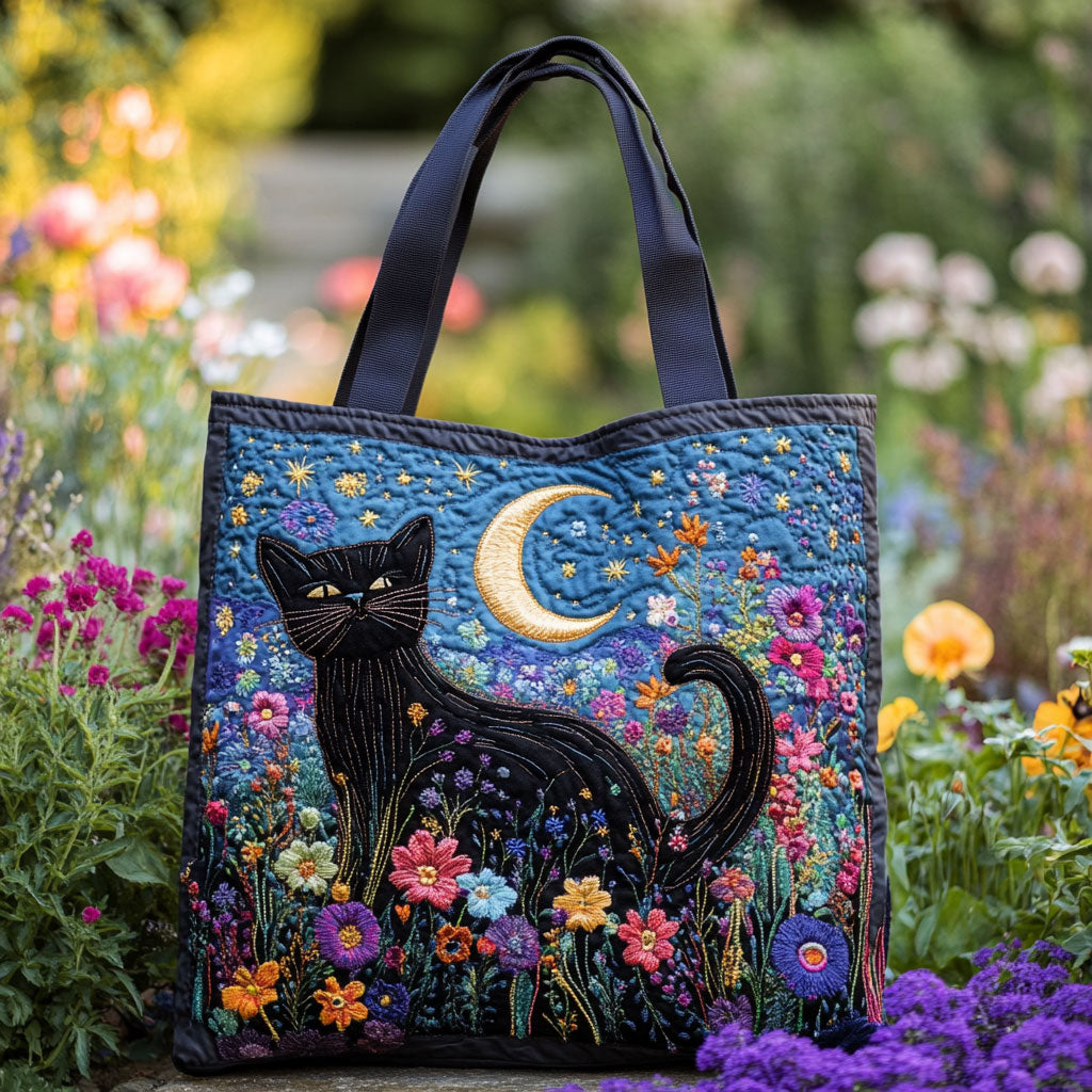 Handgemachte Tasche – Schwarze Katze im Mondschein