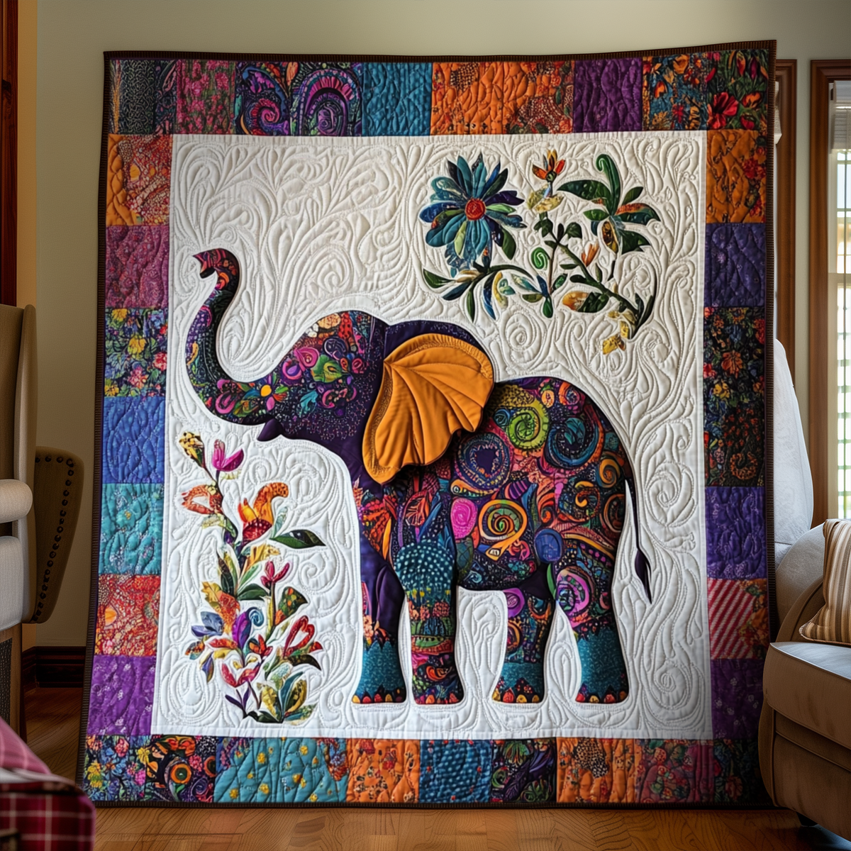 Elefant Blütenfest Decke