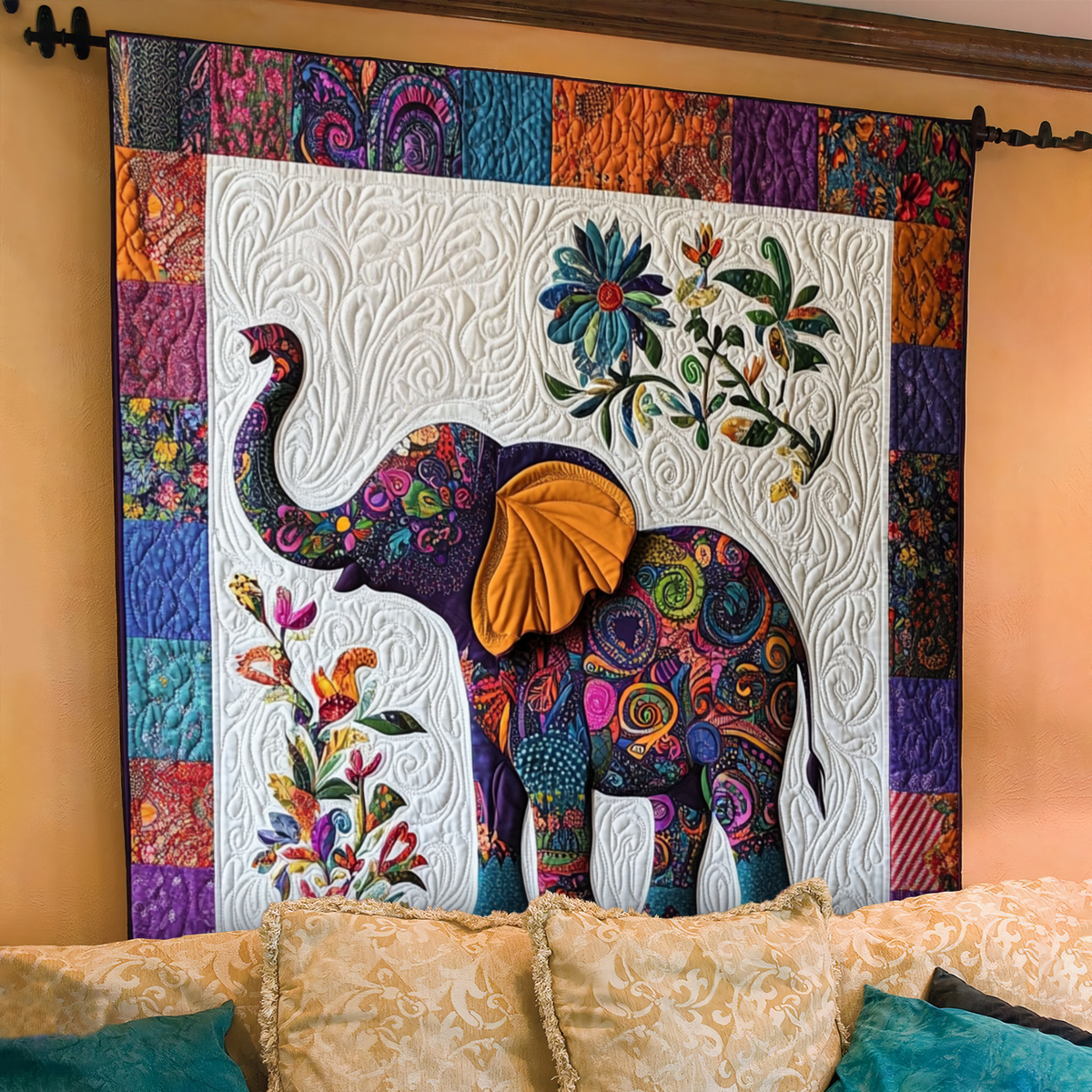 Elefant Blütenfest Decke