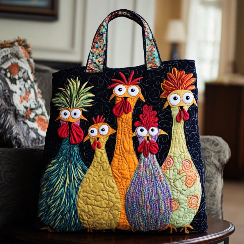 Handgemachte Tasche – Freche Hühner