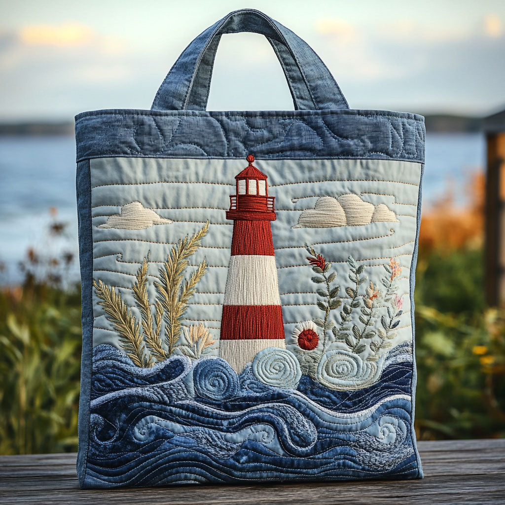 Handgemachte Tasche – Leuchtturm am Meer