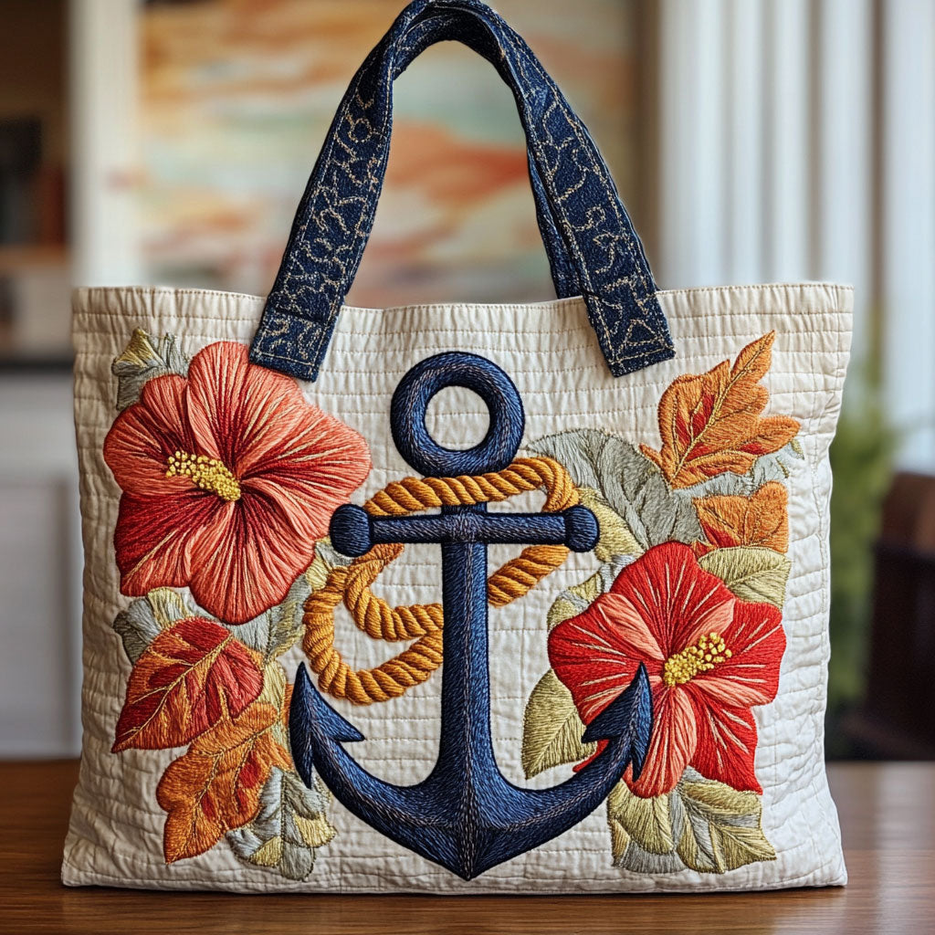 Handgemachte Tasche – Leuchtender Blumenanker