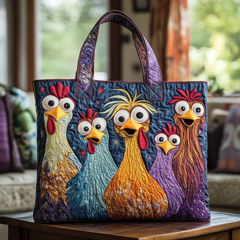 Handgemachte Tasche – Lustige Hühner
