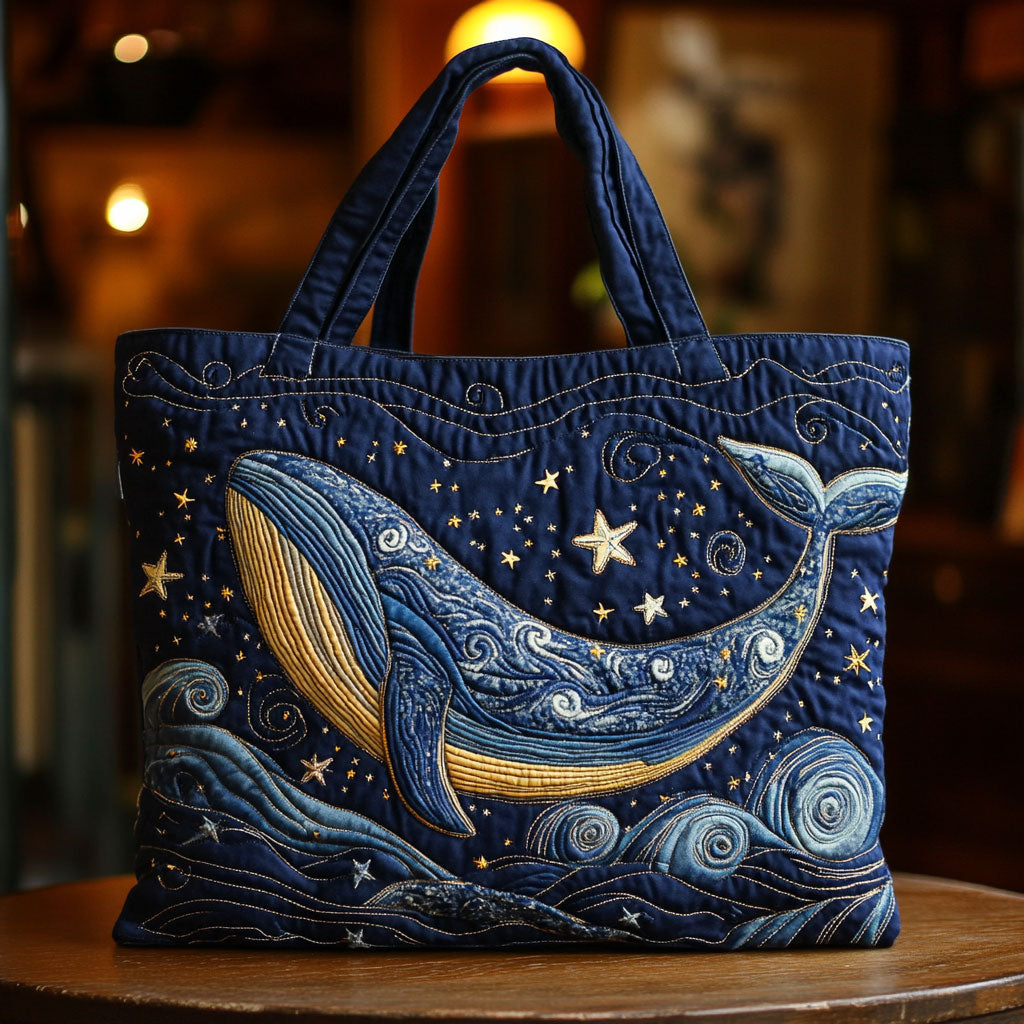 Handgemachte Tasche – Sternenklar Nacht mit Wal