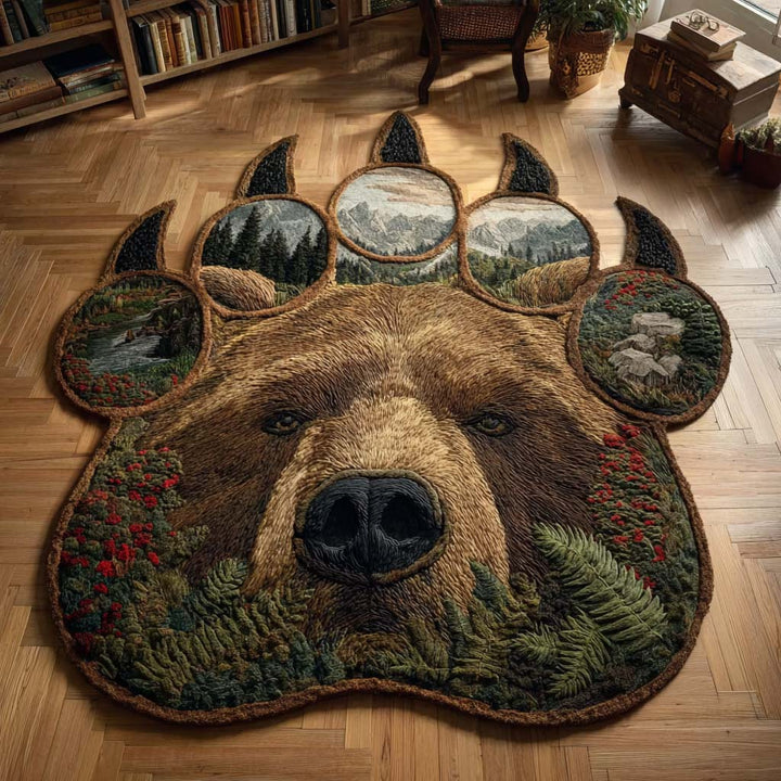 Bärengesicht Waldlandschaft Sonderform Decke