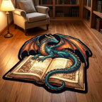 Drache Aufgeschlagenes Buch Sonderform Decke
