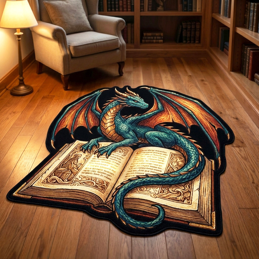 Drache Aufgeschlagenes Buch Sonderform Decke