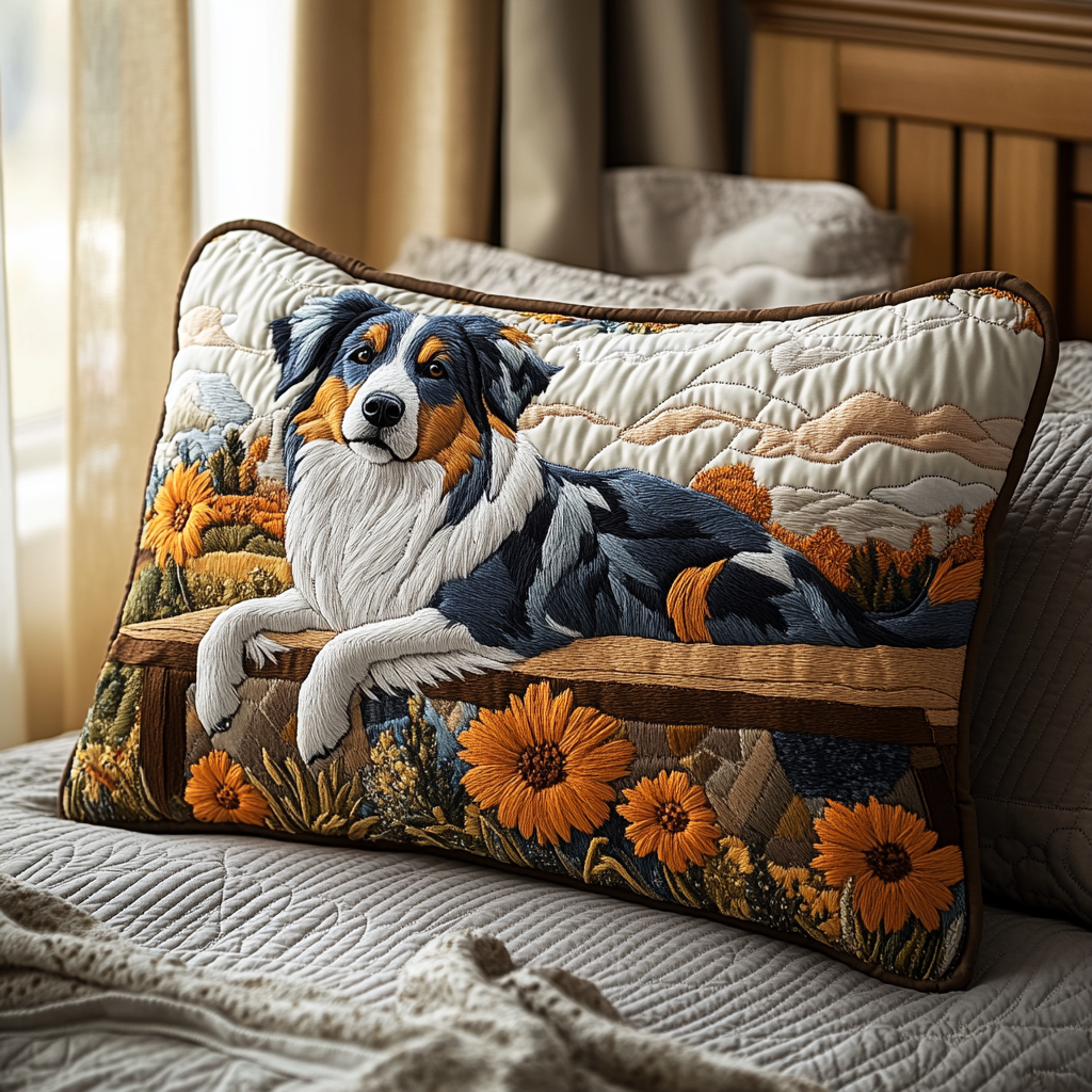 Australian Shepherd Sonnenblumen Kissenbezug