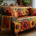 Herbstliche Sonnenblumen Sofaüberwurf