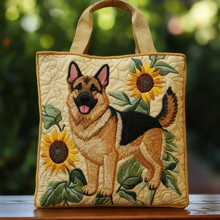 Handgemachte Tasche – Geblümt Schäferhund