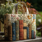 Handgemachte Tasche – Bücher und Blumen