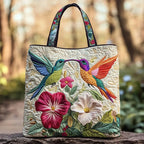 Handgemachte Tasche – Kolibri und Weisse Blumen