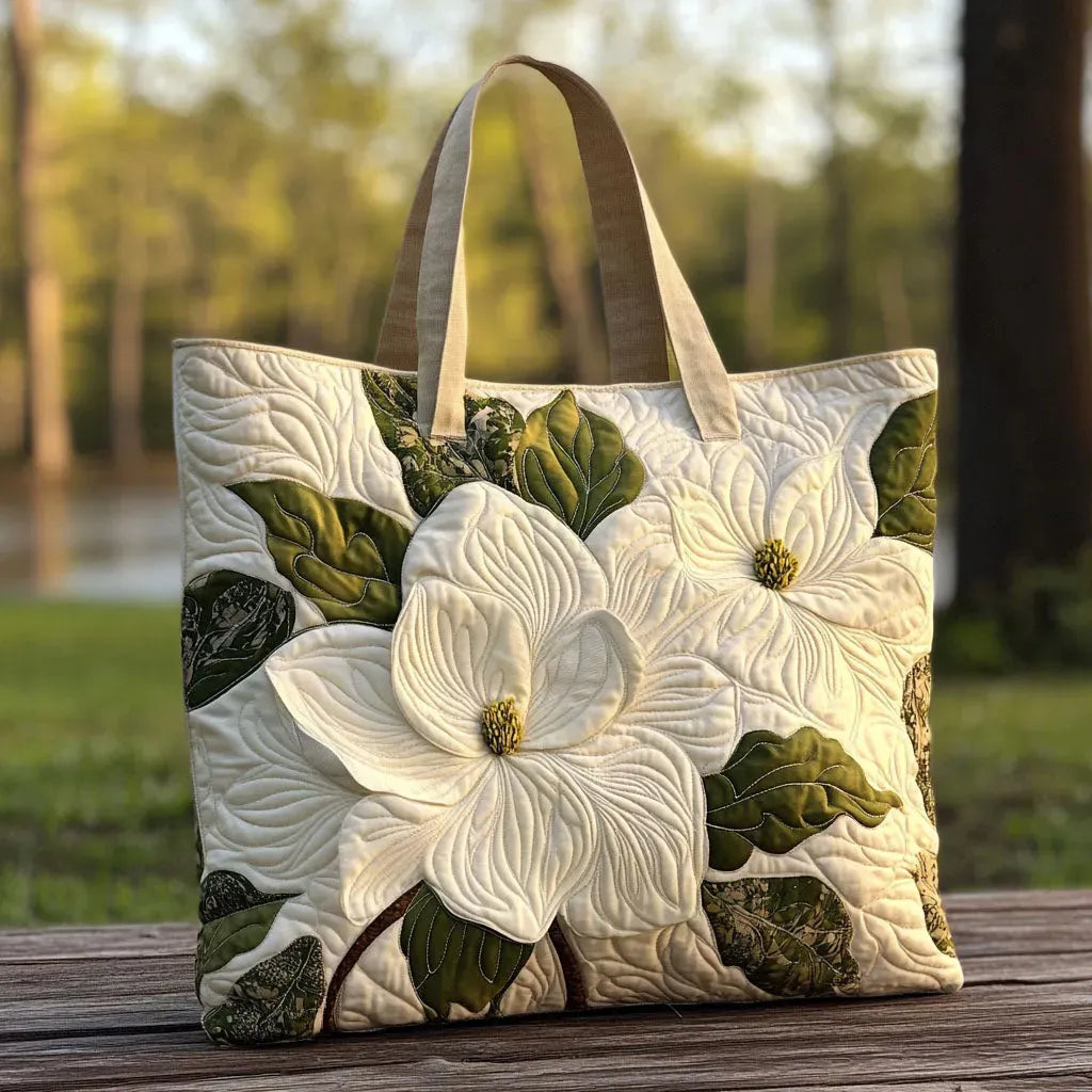 Handgemachte Tasche – Elegante Weisse Lilien