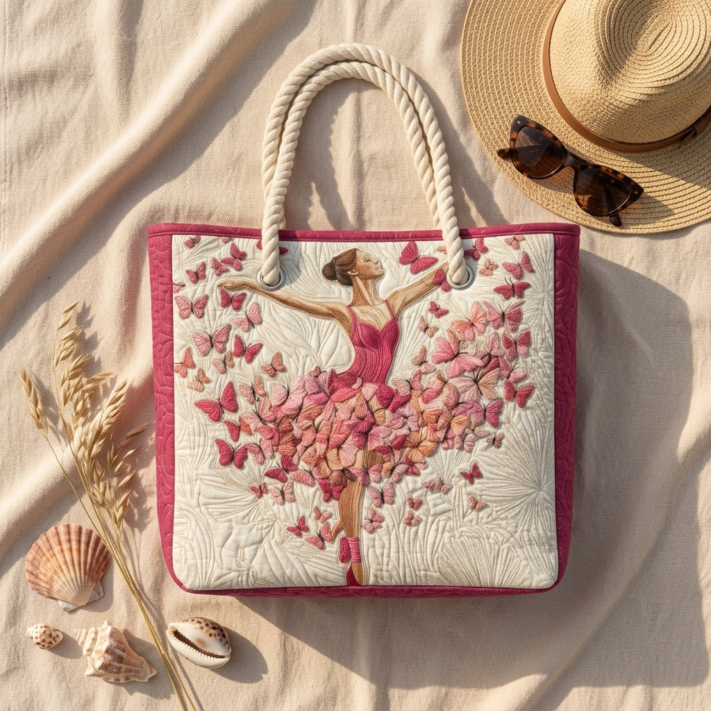 Strandtasche - Schmetterling im Tanz