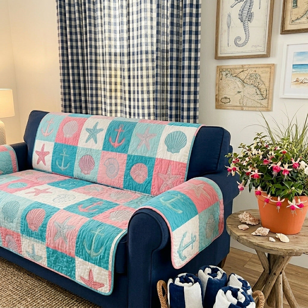 Strand Patchwork Refugium Sofaüberwurf