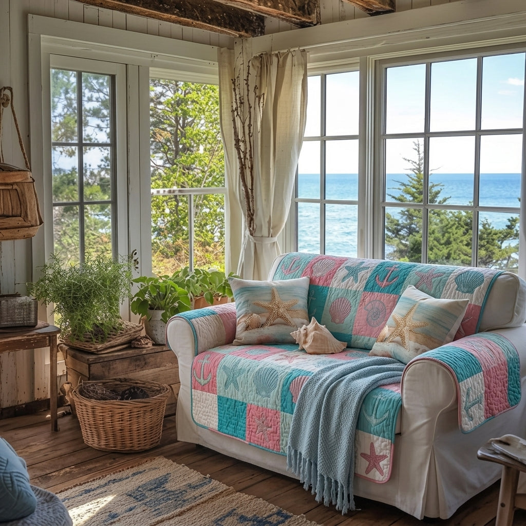 Strand Patchwork Refugium Sofaüberwurf