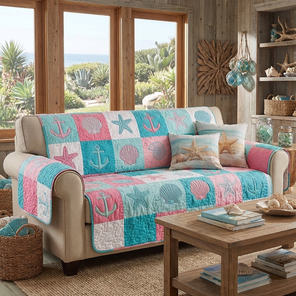 Strand Patchwork Refugium Sofaüberwurf