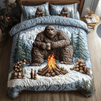 Bigfoot Lagerfeuer Wald 3-teiliges Bettwäsche-Set