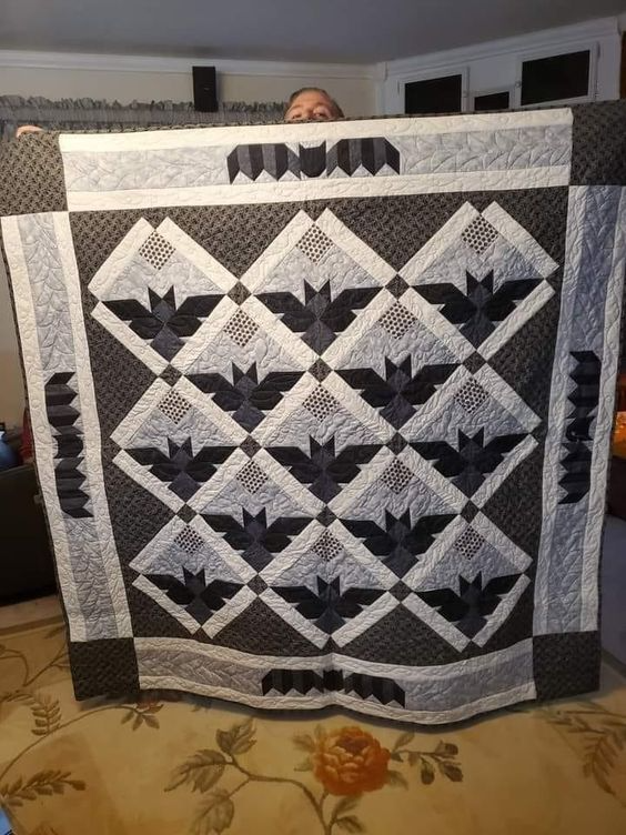 Schwarz-Weisses Patchwork Decke