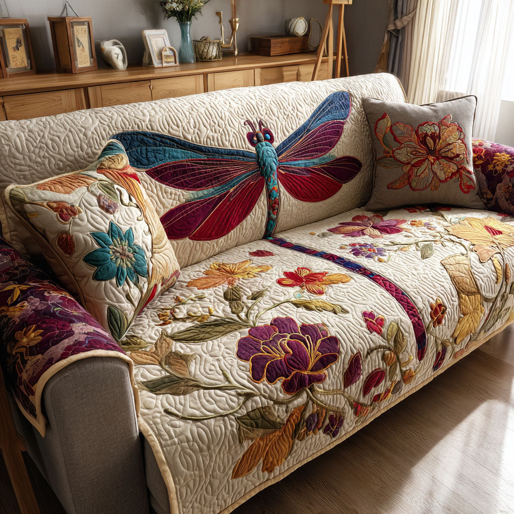 Libelle Blütenlicht Sofaüberwurf