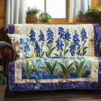 Blaue Glockenblumen Sofaüberwurf