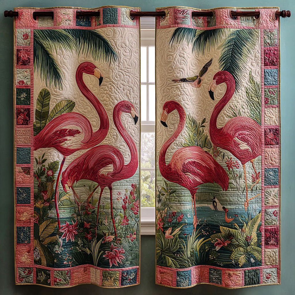 Errötende Flamingo Eleganz Vorhänge