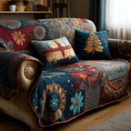 Boho Blüten Patchwork Sofaüberwurf
