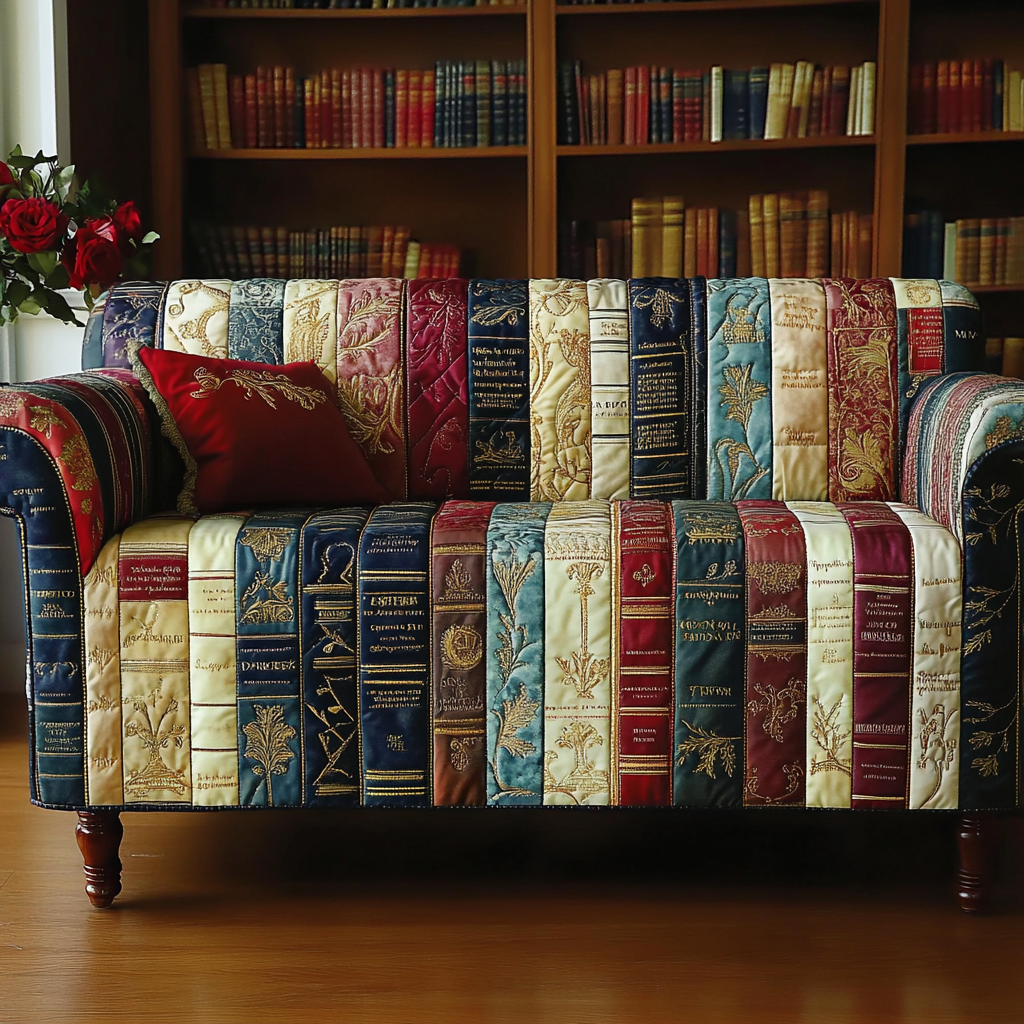 Bücherreihe Patchwork Sofaüberwurf