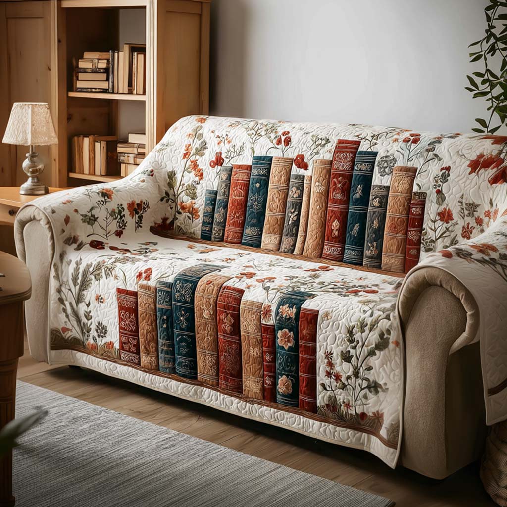Bücherregal Blüten Leseecke Sofaüberwurf