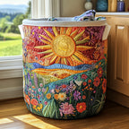 Sonne über Blumenwiese Wäschekorb