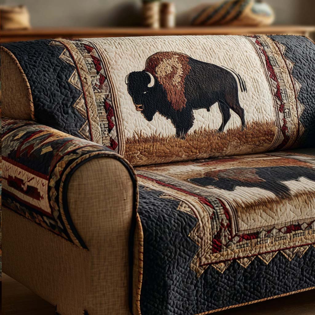 Bison Steppe Sofaüberwurf
