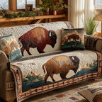 Bison Prärie Ethno Sofaüberwurf